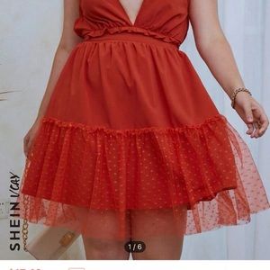 Shein, orange dress, size large